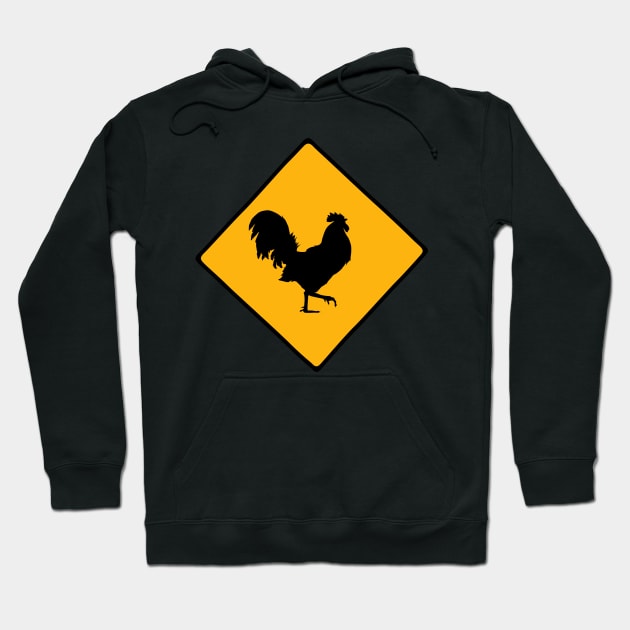 Chicken Crossing Sign Hoodie by JulietLake